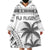 Custom Fiji Rugby Wearable Blanket Hoodie Polynesian Fijian Masi Palm Tree