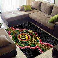 Vanuatu Personalised Area Rug Aboriginal Dot Paitnting - Polynesian Pride