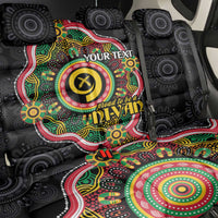 Vanuatu Personalised Back Car Seat Cover Aboriginal Dot Paitnting - Polynesian Pride