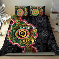 Vanuatu Personalised Bedding Set Aboriginal Dot Paitnting - Polynesian Pride
