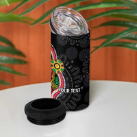Vanuatu Personalised 4 in 1 Can Cooler Tumbler Aboriginal Dot Paitnting - Polynesian Pride