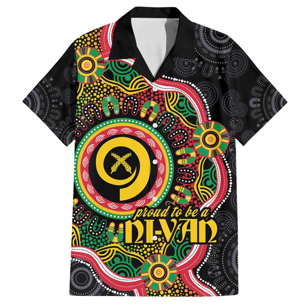 Vanuatu Personalised Family Matching Long Sleeve Bodycon Dress and Hawaiian Shirt Aboriginal Dot Paitnting - Polynesian Pride