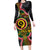 Vanuatu Personalised Family Matching Long Sleeve Bodycon Dress and Hawaiian Shirt Aboriginal Dot Paitnting - Polynesian Pride