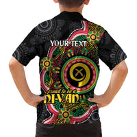 Vanuatu Personalised Family Matching Puletasi and Hawaiian Shirt Aboriginal Dot Paitnting - Polynesian Pride