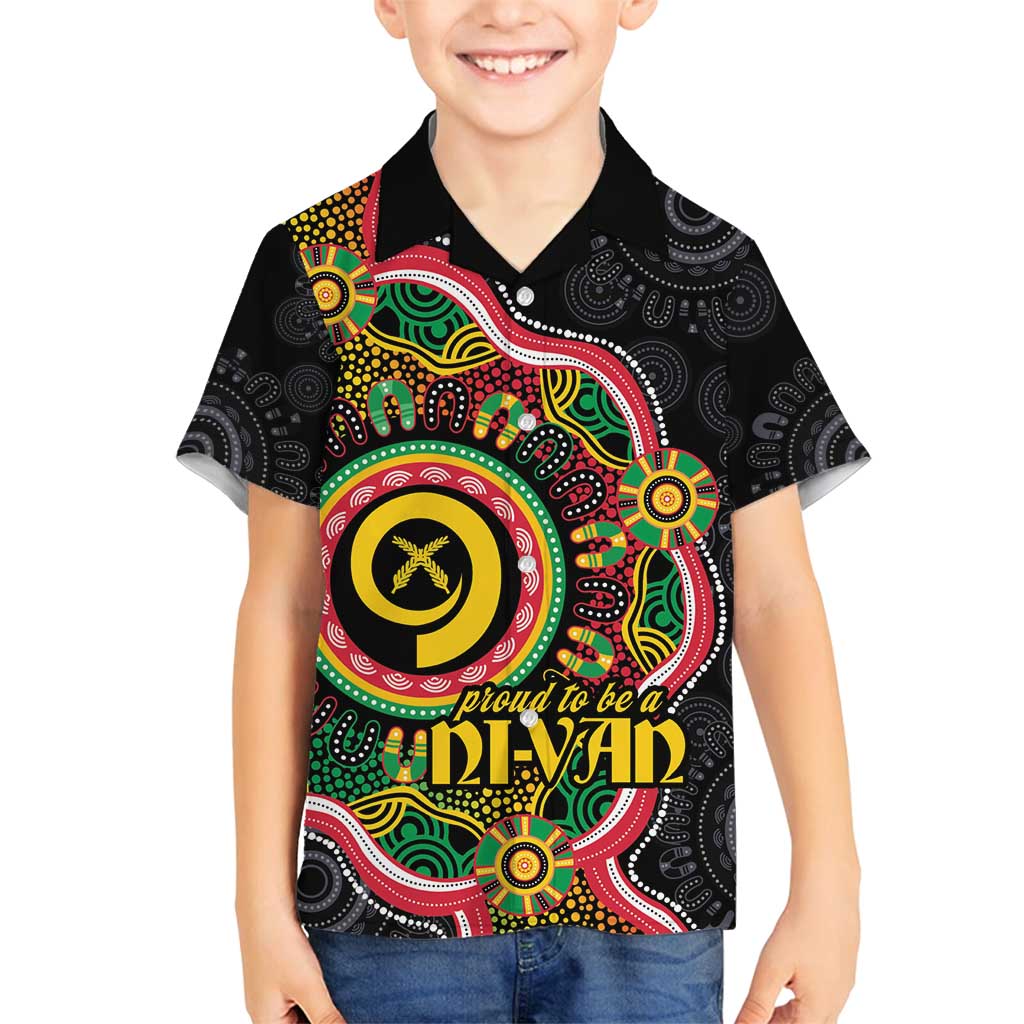 Vanuatu Personalised Family Matching Puletasi and Hawaiian Shirt Aboriginal Dot Paitnting - Polynesian Pride