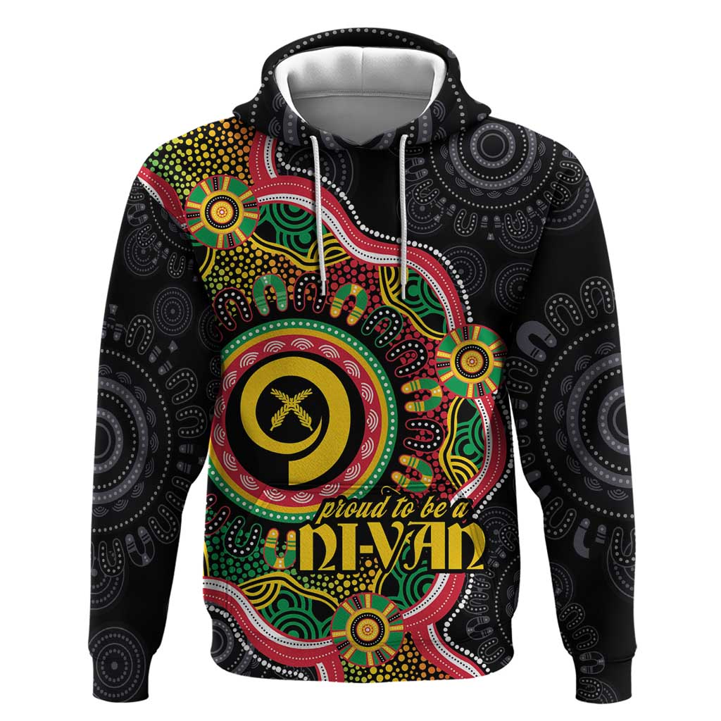 Vanuatu Personalised Hoodie Aboriginal Dot Paitnting - Polynesian Pride