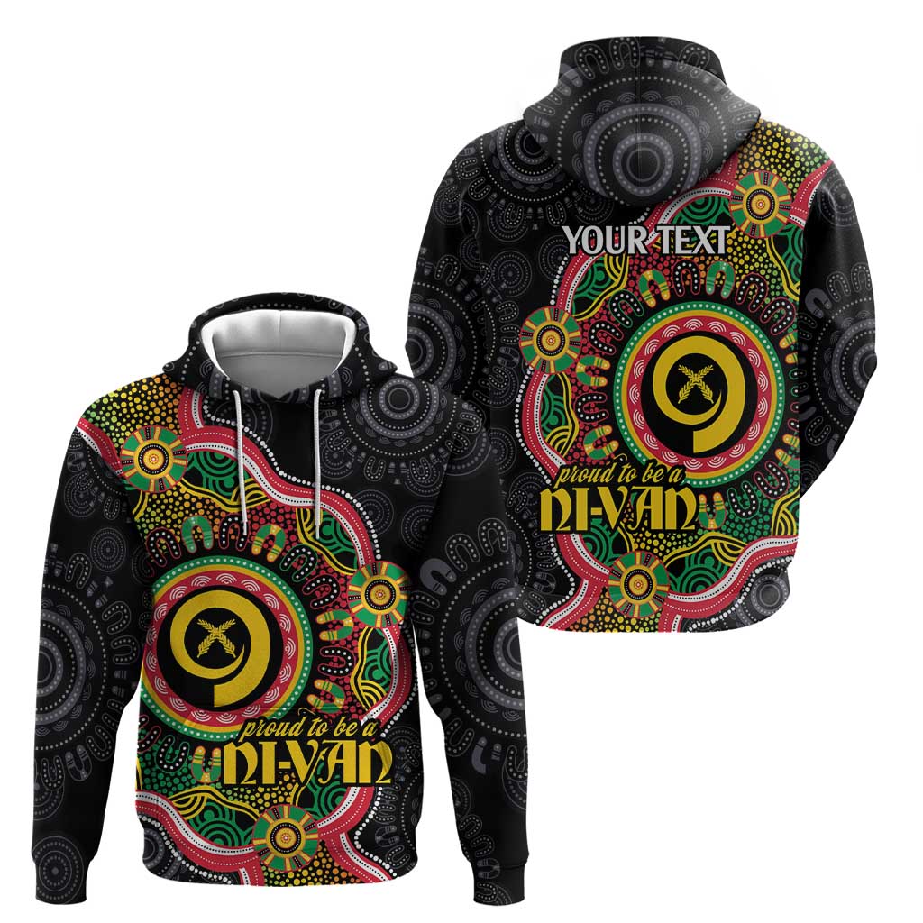 Vanuatu Personalised Hoodie Aboriginal Dot Paitnting - Polynesian Pride