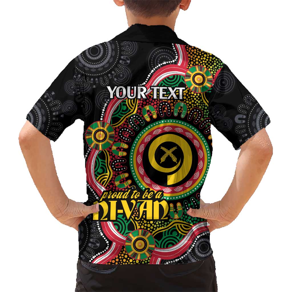 Vanuatu Personalised Kid Hawaiian Shirt Aboriginal Dot Paitnting - Polynesian Pride