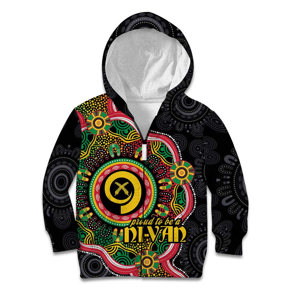 Vanuatu Personalised Kid Hoodie Aboriginal Dot Paitnting - Polynesian Pride