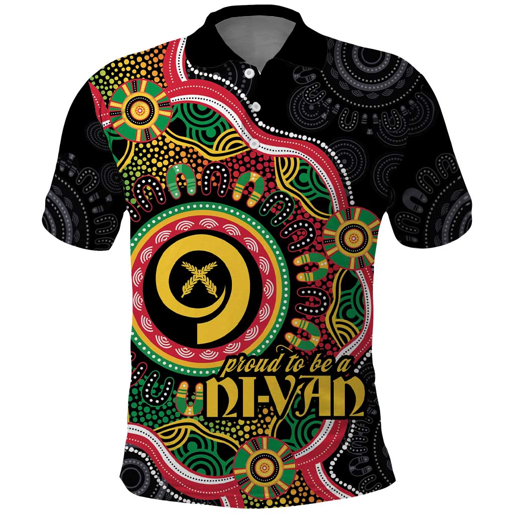 Vanuatu Personalised Polo Shirt Aboriginal Dot Paitnting - Polynesian Pride