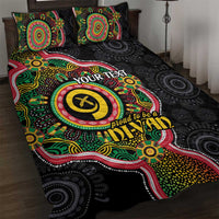 Vanuatu Personalised Quilt Bed Set Aboriginal Dot Paitnting - Polynesian Pride