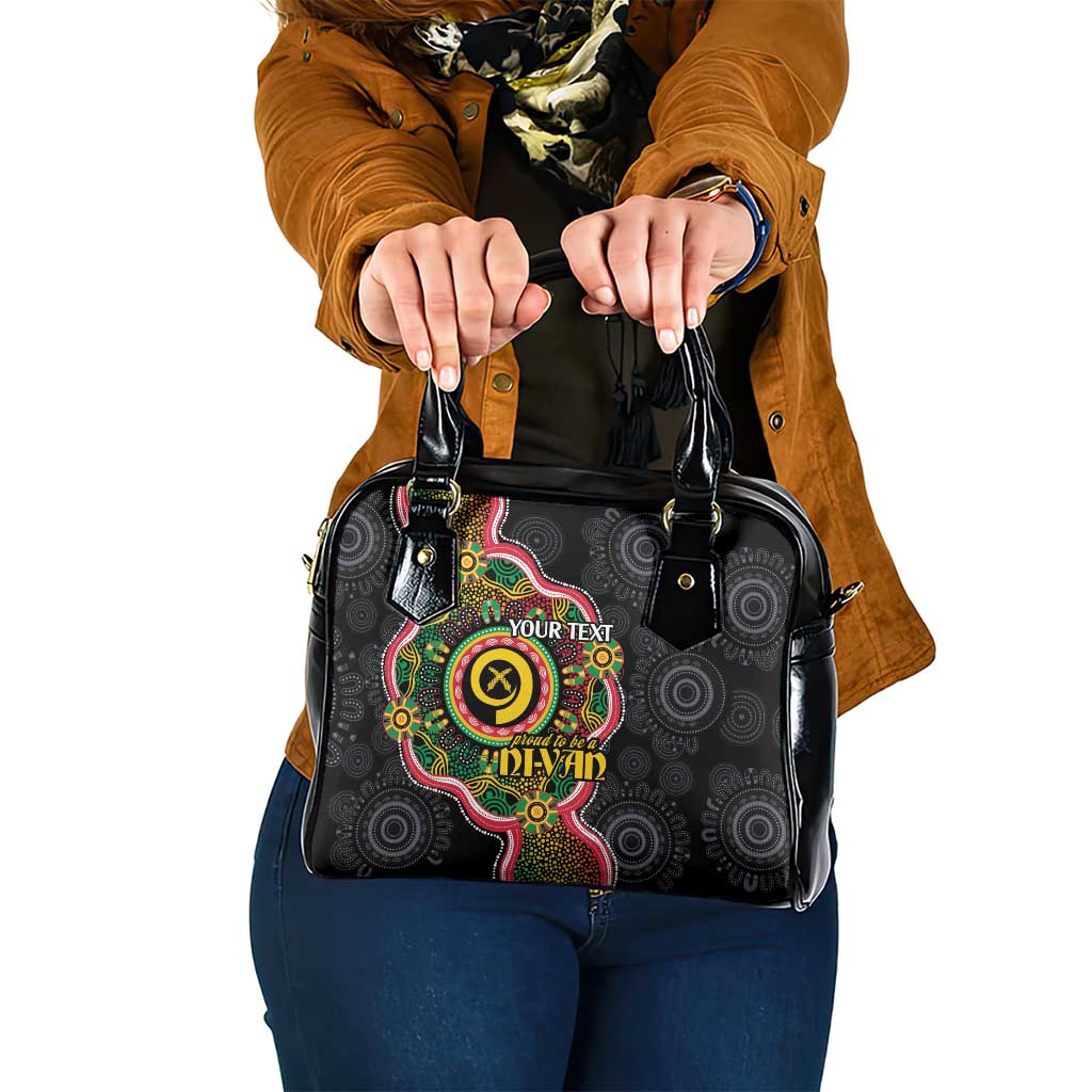 Vanuatu Personalised Shoulder Handbag Aboriginal Dot Paitnting - Polynesian Pride