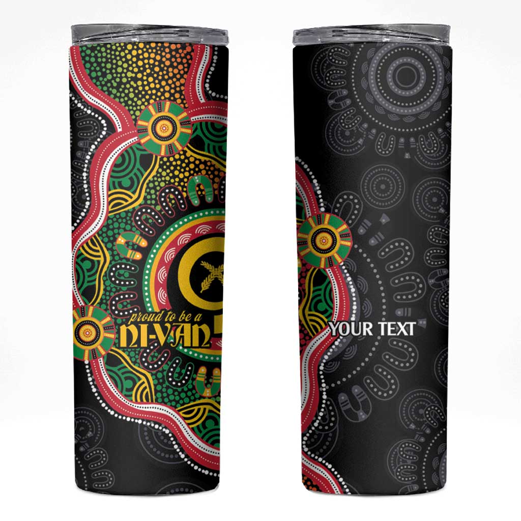 Vanuatu Personalised Skinny Tumbler Aboriginal Dot Paitnting - Polynesian Pride
