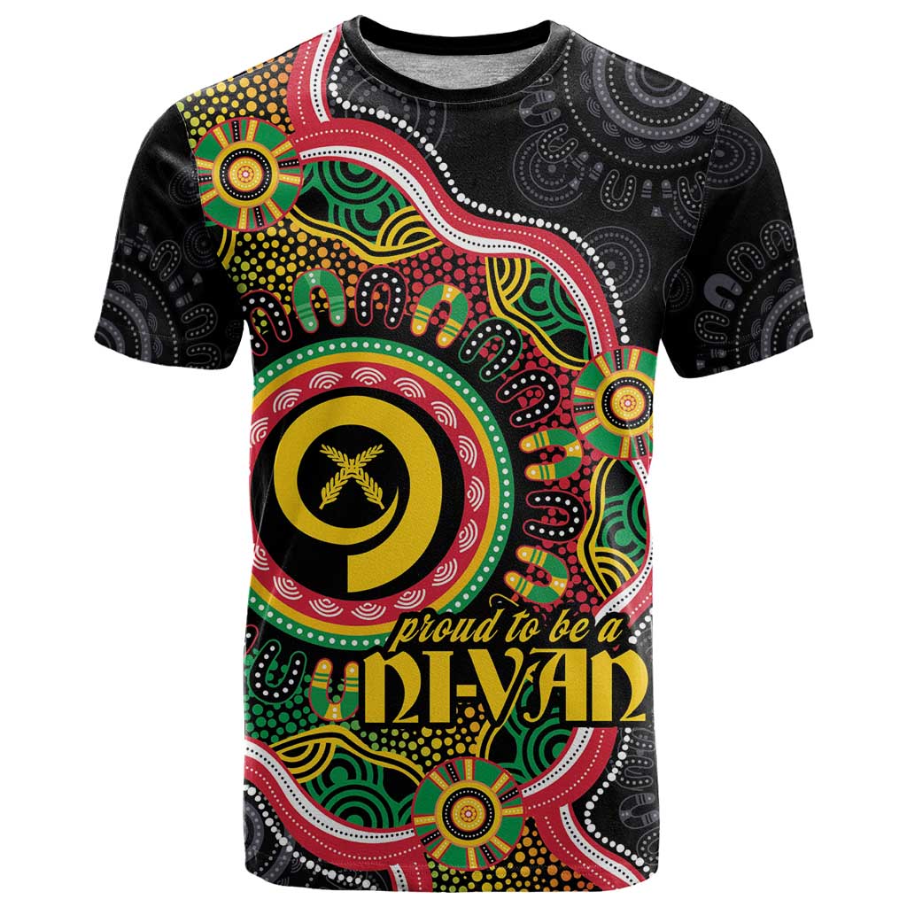 Vanuatu Personalised T Shirt Aboriginal Dot Paitnting - Polynesian Pride
