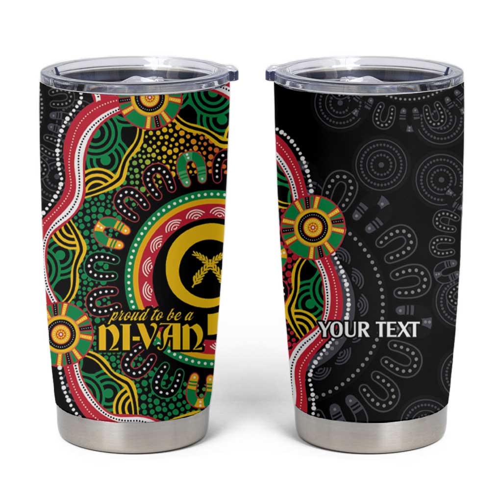 Vanuatu Personalised Tumbler Cup Aboriginal Dot Paitnting - Polynesian Pride