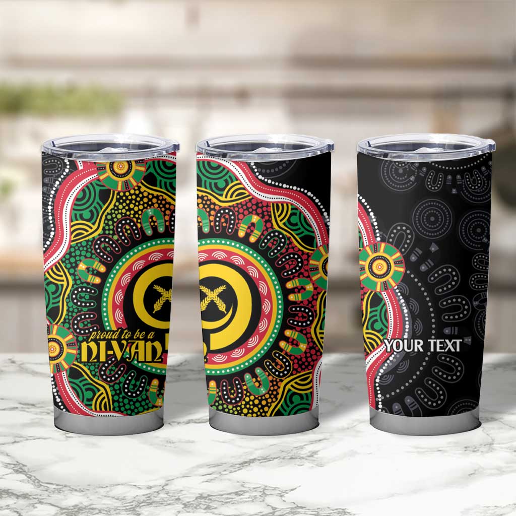 Vanuatu Personalised Tumbler Cup Aboriginal Dot Paitnting - Polynesian Pride