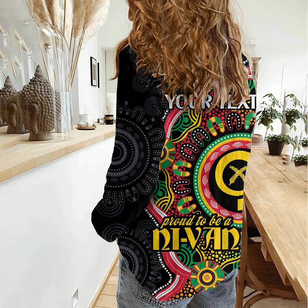 Vanuatu Personalised Women Casual Shirt Aboriginal Dot Paitnting - Polynesian Pride