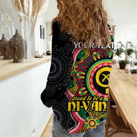 Vanuatu Personalised Women Casual Shirt Aboriginal Dot Paitnting - Polynesian Pride