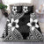 Lotu Tamaiti White Sunday Bedding Set Pacific Plumeria Flowers - Black Version