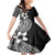 Lotu Tamaiti White Sunday Family Matching Mermaid Dress and Hawaiian Shirt Pacific Plumeria Flowers - Black Version