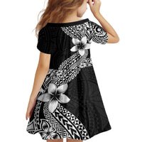 Lotu Tamaiti White Sunday Family Matching Puletasi and Hawaiian Shirt Pacific Plumeria Flowers - Black Version LT9 - Polynesian Pride