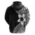 Lotu Tamaiti White Sunday Hoodie Pacific Plumeria Flowers - Black Version