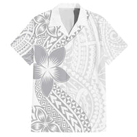 Lotu Tamaiti White Sunday Family Matching Long Sleeve Bodycon Dress and Hawaiian Shirt Pacific Plumeria Flowers - White Version LT9 Dad's Shirt - Short Sleeve White - Polynesian Pride