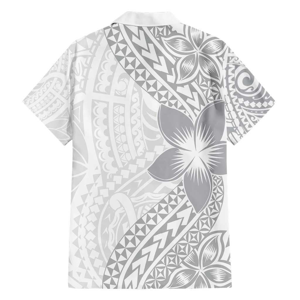 Lotu Tamaiti White Sunday Family Matching Short Sleeve Bodycon Dress and Hawaiian Shirt Pacific Plumeria Flowers - White Version LT9 - Polynesian Pride