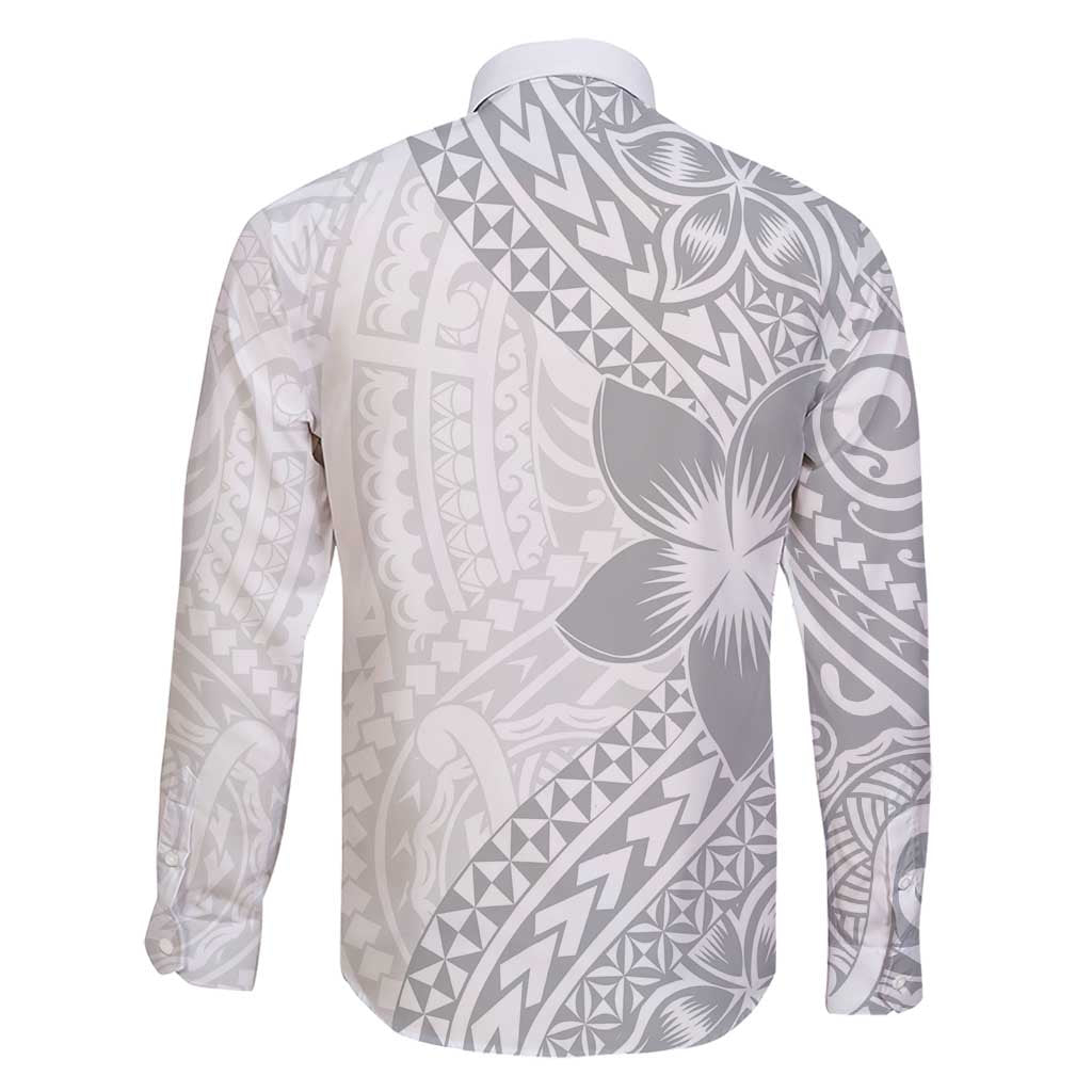 Lotu Tamaiti White Sunday Family Matching Short Sleeve Bodycon Dress and Hawaiian Shirt Pacific Plumeria Flowers - White Version LT9 - Polynesian Pride