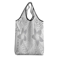 Lotu Tamaiti White Sunday Grocery Bag Pacific Plumeria Flowers - White Version