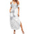 Lotu Tamaiti White Sunday Summer Maxi Dress Pacific Plumeria Flowers - White Version