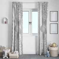 Lotu Tamaiti White Sunday Window Curtain Pacific Plumeria Flowers - White Version