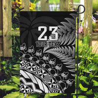 Custom Fiji New Zealand Rugby Garden Flag Cibi Dance with Black Fern