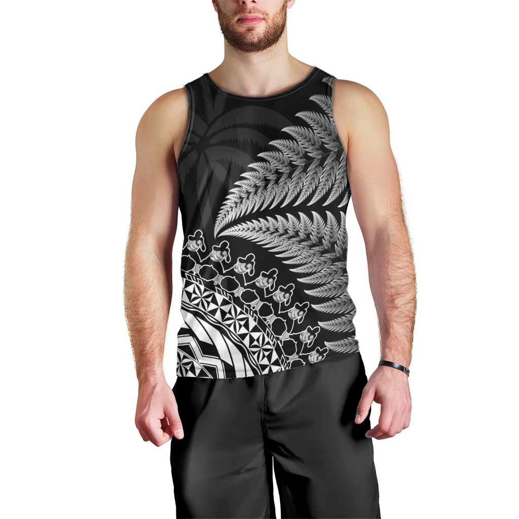 Custom Fiji New Zealand Rugby Men Tank Top Cibi Dance with Black Fern