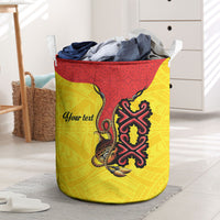 Personalised Papua New Guinea Oro Necklace Laundry Basket Gold Melanesia Traditional Pattern