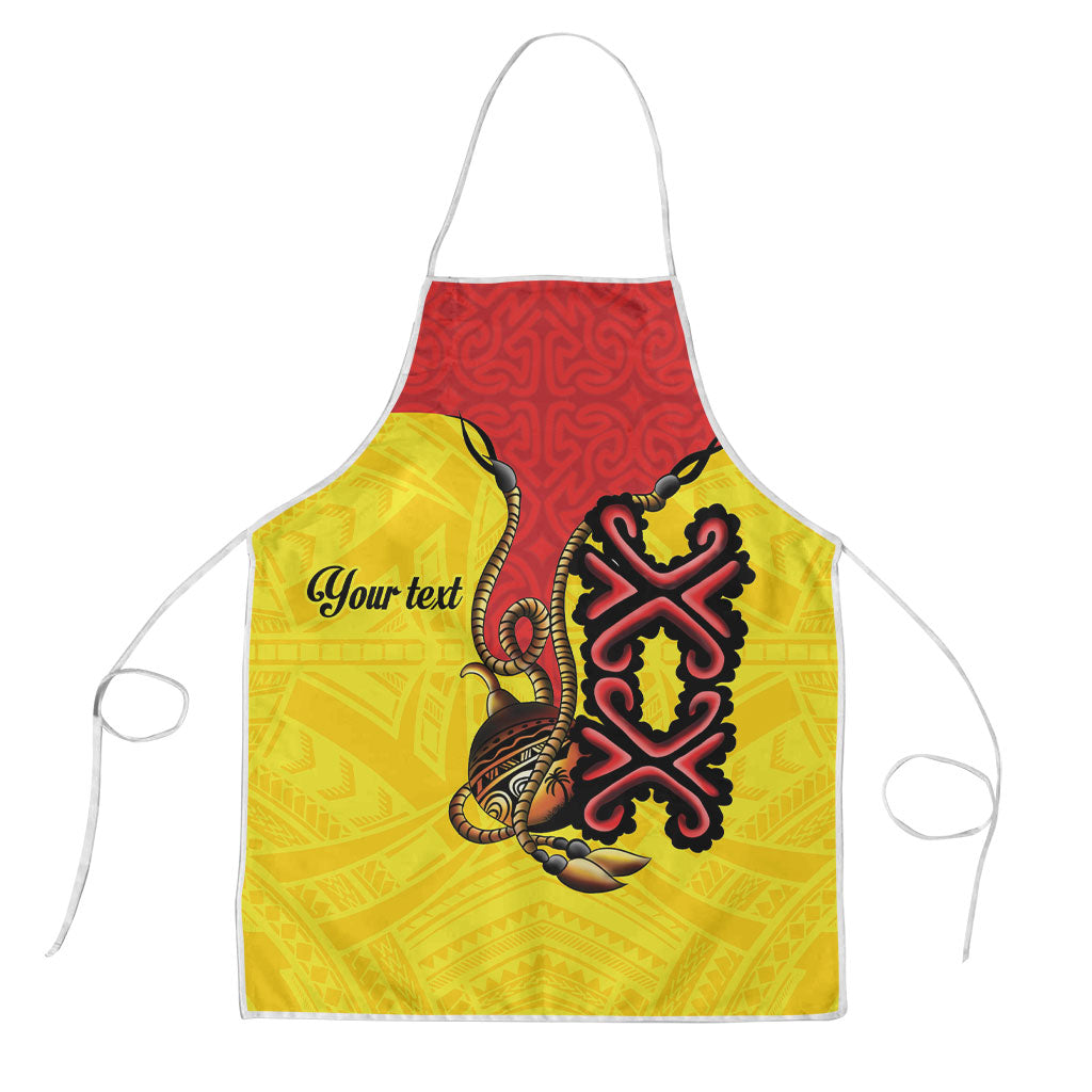 Personalised Papua New Guinea Oro Necklace Apron Gold Melanesia Traditional Pattern