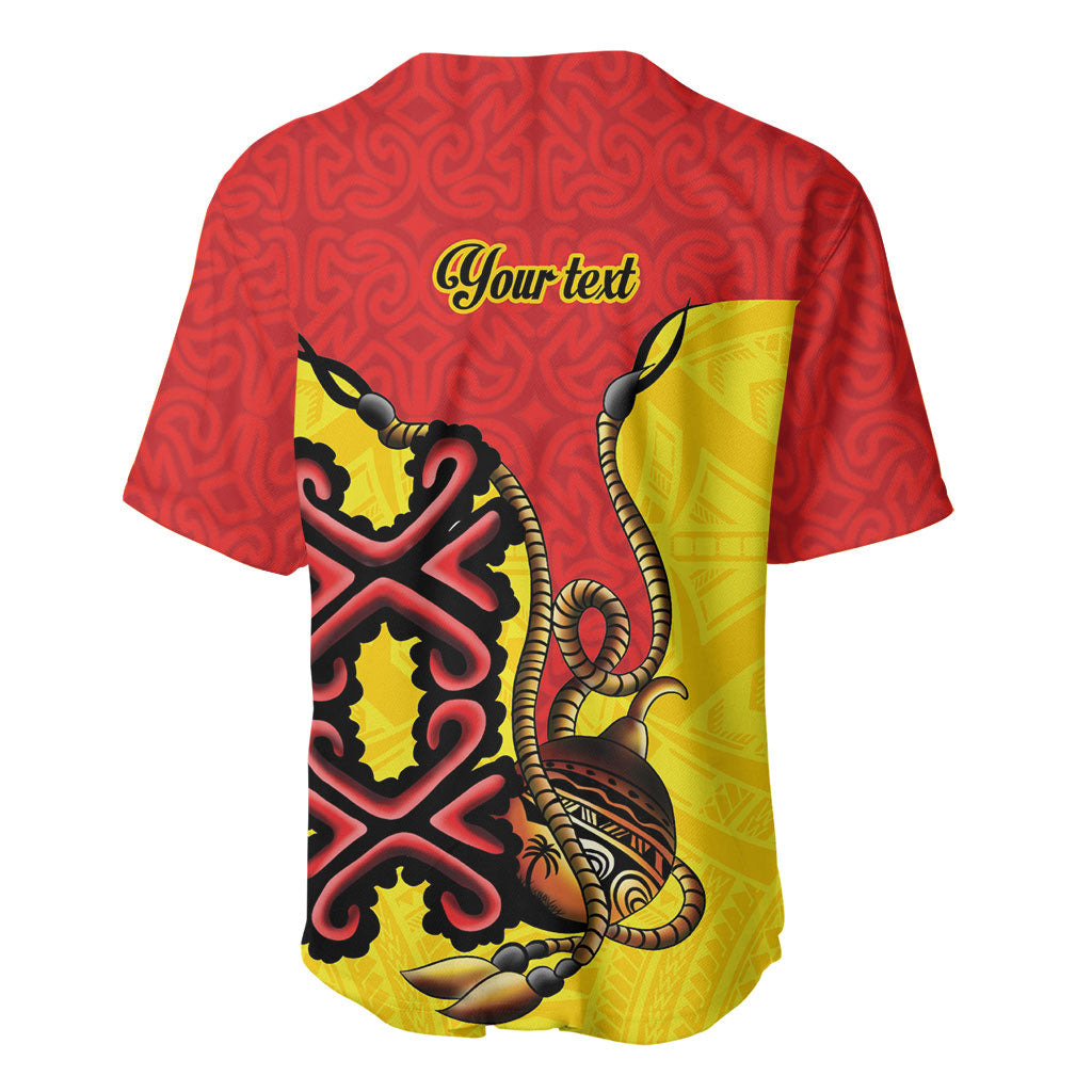 Personalised Papua New Guinea Oro Necklace Baseball Jersey Gold Melanesia Traditional Pattern