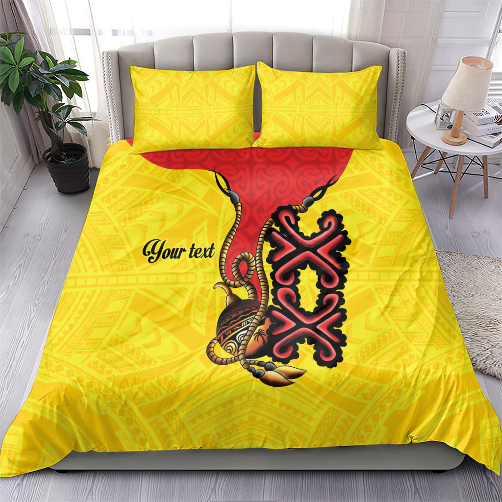 Personalised Papua New Guinea Oro Necklace Bedding Set Gold Melanesia Traditional Pattern