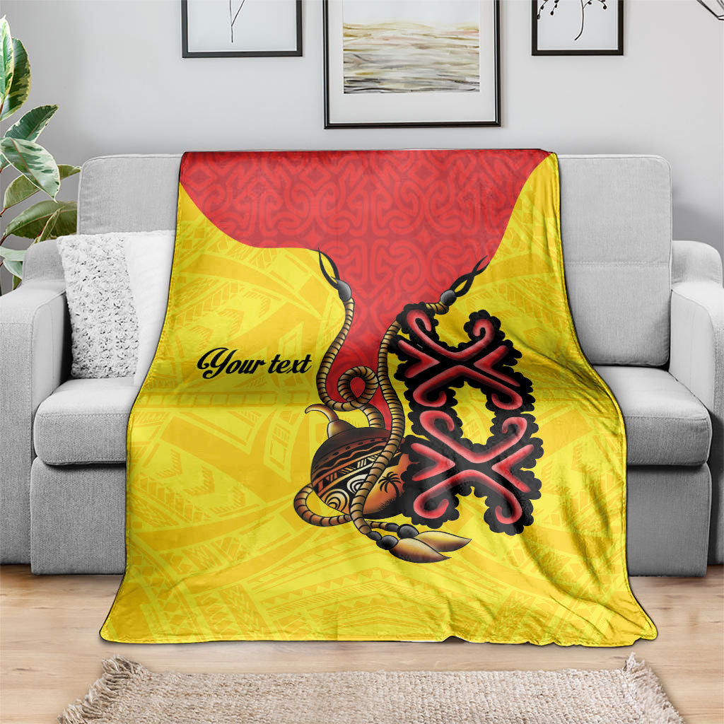 Personalised Papua New Guinea Oro Necklace Blanket Gold Melanesia Traditional Pattern