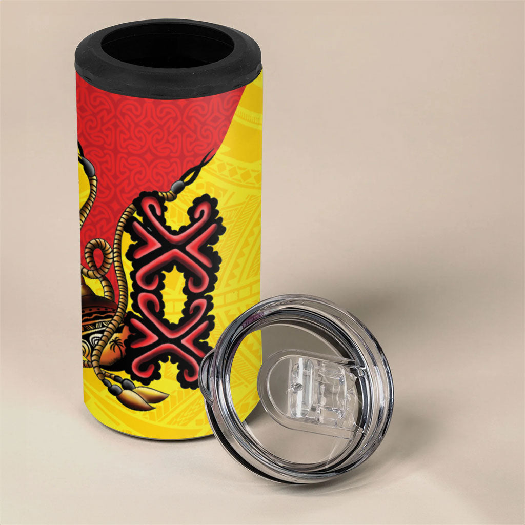Personalised Papua New Guinea Oro Necklace 4 in 1 Can Cooler Tumbler Gold Melanesia Traditional Pattern