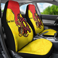Personalised Papua New Guinea Oro Necklace Car Seat Cover Gold Melanesia Traditional Pattern