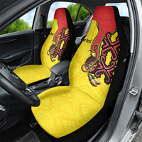 Personalised Papua New Guinea Oro Necklace Car Seat Cover Gold Melanesia Traditional Pattern