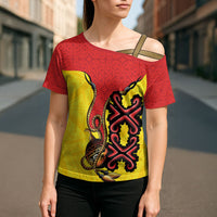 Personalised Papua New Guinea Oro Necklace Cross Shoulder Shirt Gold Melanesia Traditional Pattern