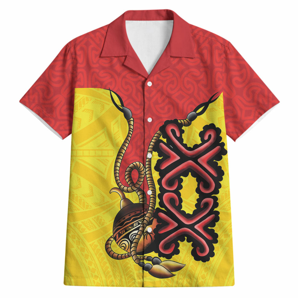 Personalised Papua New Guinea Oro Necklace Hawaiian Shirt Gold Melanesia Traditional Pattern