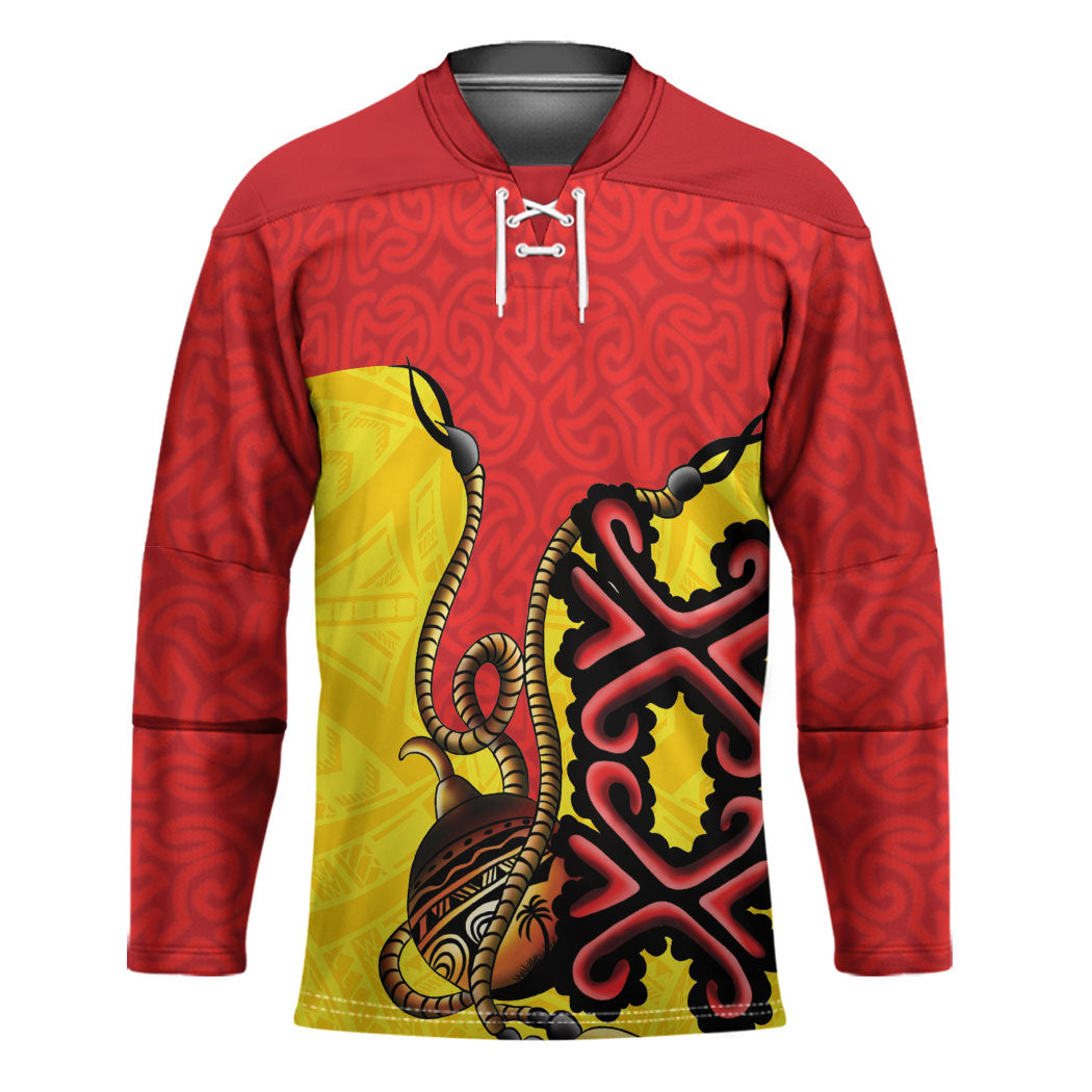 Personalised Papua New Guinea Oro Necklace Hockey Jersey Gold Melanesia Traditional Pattern