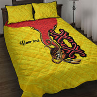 Personalised Papua New Guinea Oro Necklace Quilt Bed Set Gold Melanesia Traditional Pattern