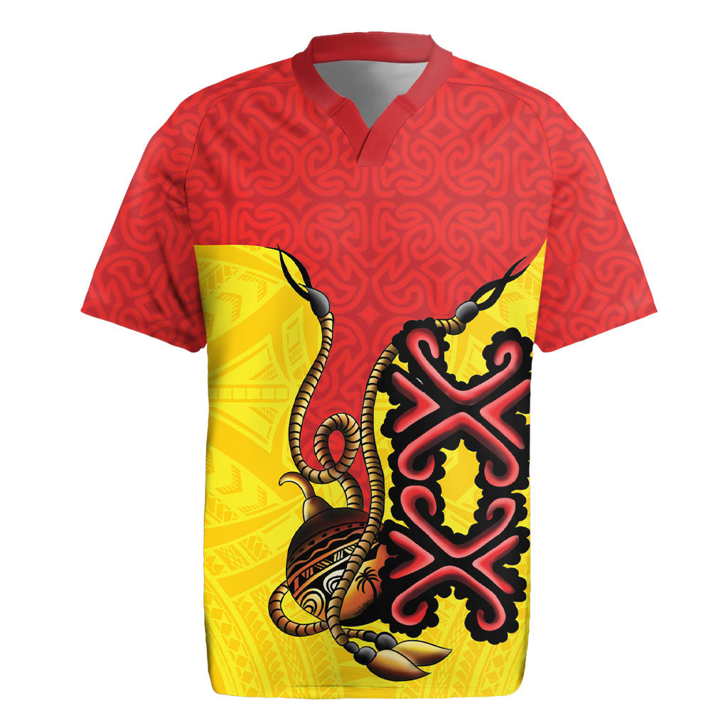Personalised Papua New Guinea Oro Necklace Rugby Jersey Gold Melanesia Traditional Pattern