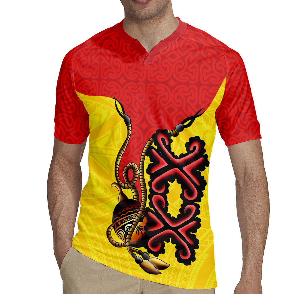 Personalised Papua New Guinea Oro Necklace Rugby Jersey Gold Melanesia Traditional Pattern