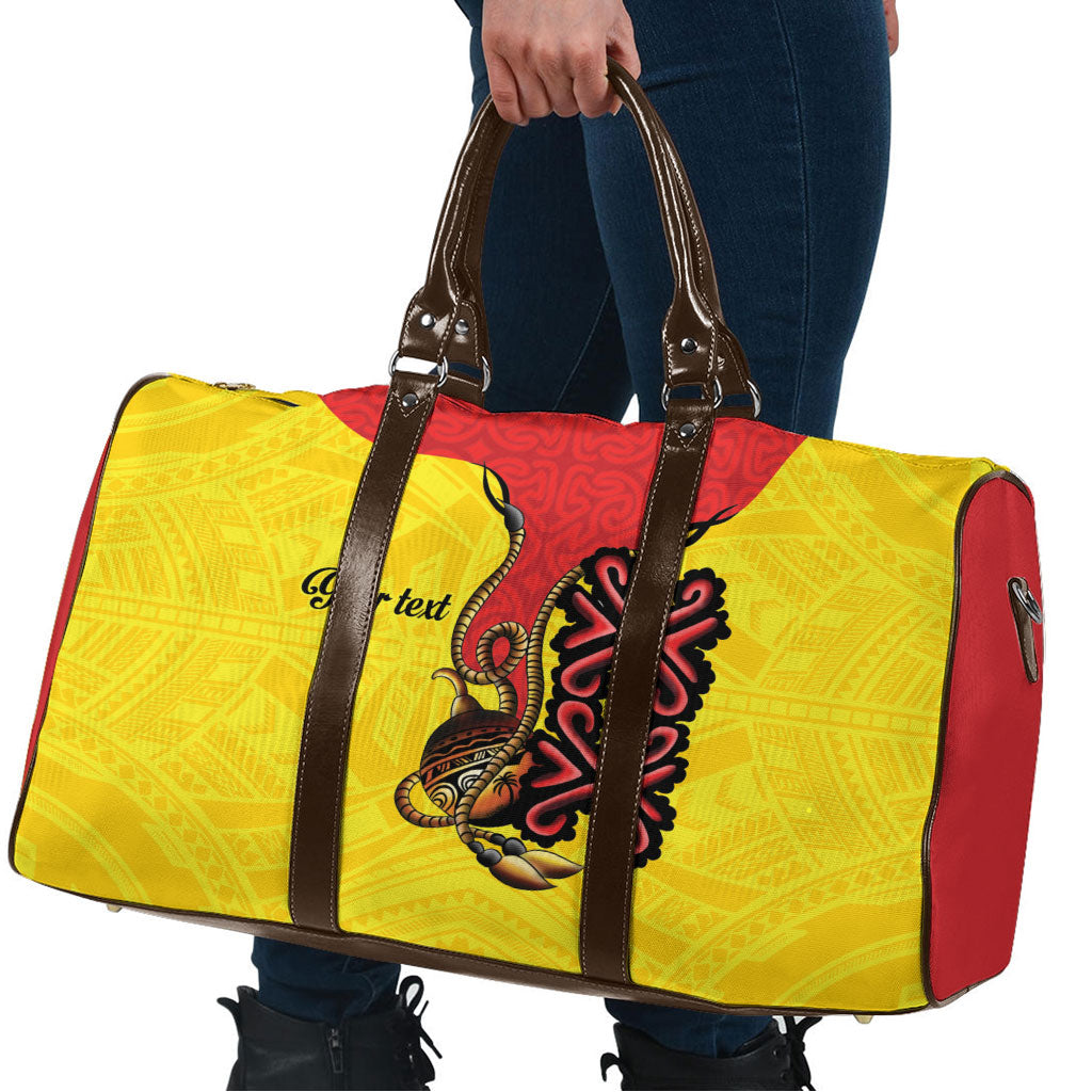 Personalised Papua New Guinea Oro Necklace Travel Bag Gold Melanesia Traditional Pattern