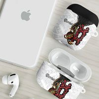 Personalised Papua New Guinea Oro Necklace AirPods Case Black Melanesia Traditional Pattern